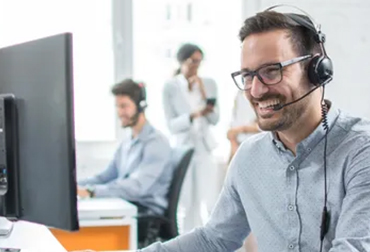 Customer service professionals supporting clients